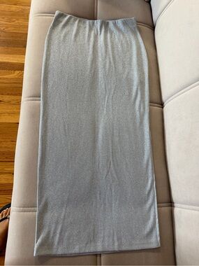 Reserved Silver Metallic Maxi Skirt